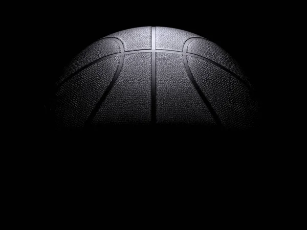 Koszykówka Zbliżenie Czarnym Tle — Zdjęcie stockowe