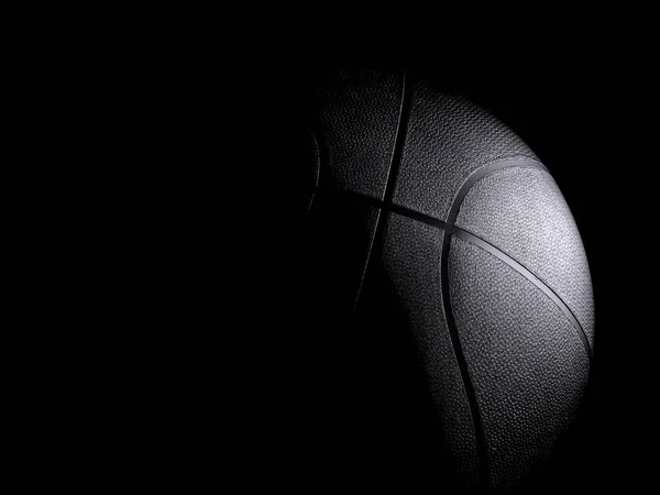 Basketbal Zblízka Černém Pozadí — Stock fotografie