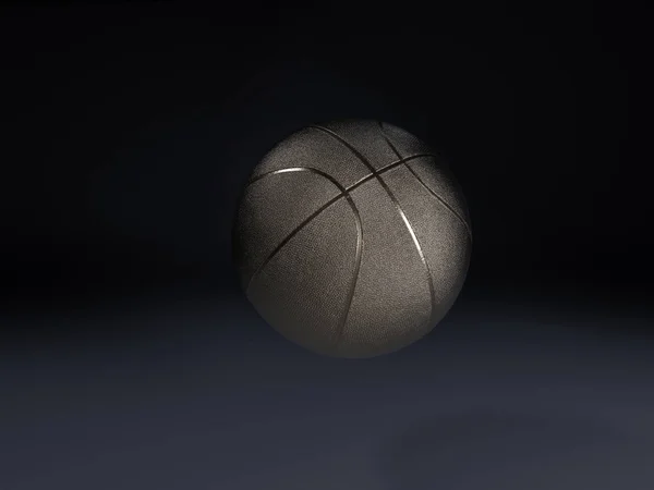 Металлический Баскетбол Крупным Планом Фоне Студии — стоковое фото