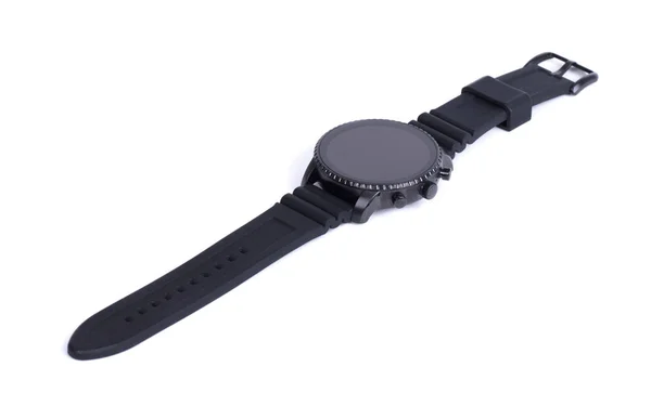 Smartwatch Preto Isolado Fundo Branco — Fotografia de Stock