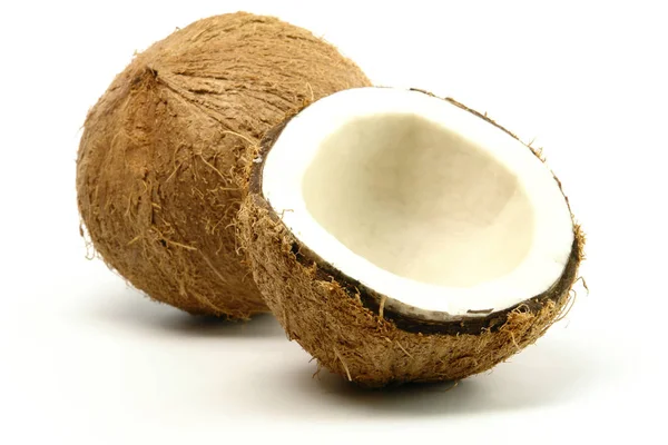 Färska Kokosnötter Isolerade Vit Bakgrund — Stockfoto