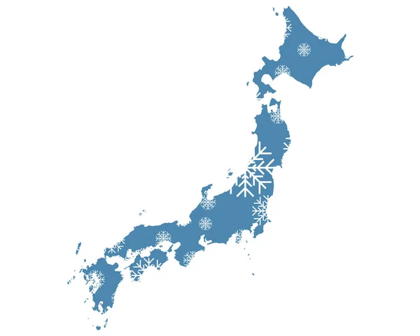 Карта Японії Сніжинками — стокове фото