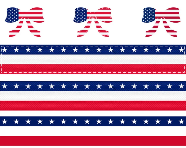 Amerikanische Fahne Auf Schleife Und Band —  Fotos de Stock