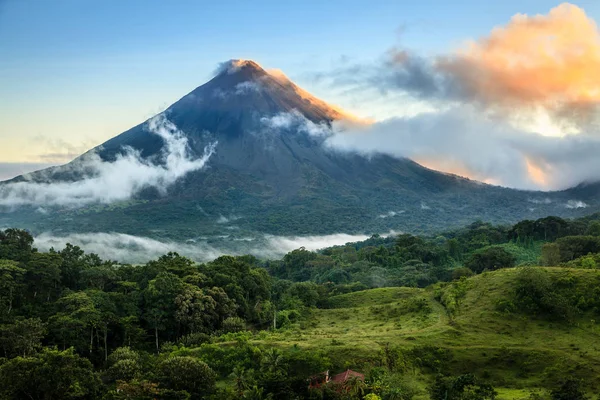 Vue Panoramique Volcan Arenal Centre Costa Rica Lever Soleil — Photo