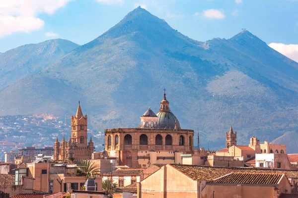 Luftaufnahme Von Palermo Bei Sonnenuntergang Sizilien Italien — Stockfoto