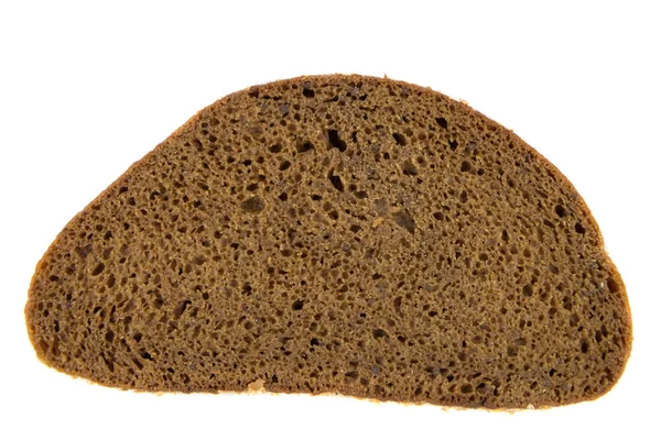 Schijfje Roggebrood Witte Achtergrond — Stockfoto