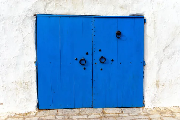 Tradycyjne Niebieskie Drzwi Medynie Sidi Bou Said Tunezja — Zdjęcie stockowe