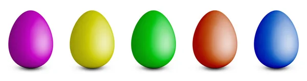 Chicken Eggs Different Colors White Background Render — Stock Photo, Image