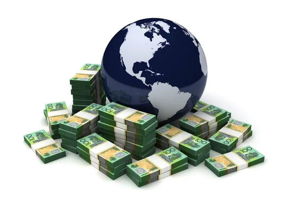 Global Business Australian Dollar Isolated White Background — Stock Photo, Image