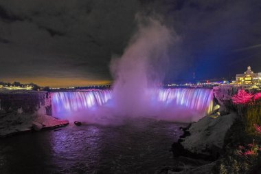 North America - Canada , Illuminated Waterfall at the Niagara Falls clipart