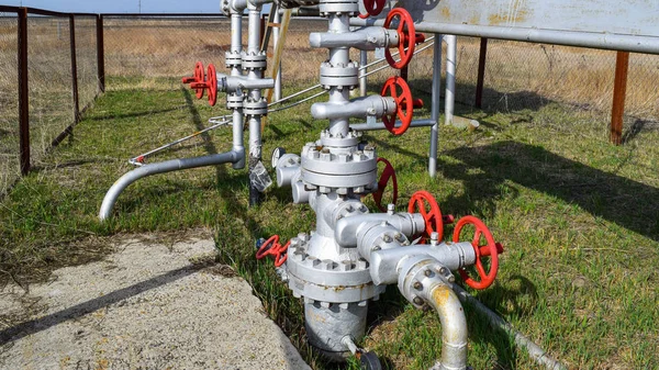 Équipement Puits Pétrole Robinets Arrêt Équipements Service — Photo