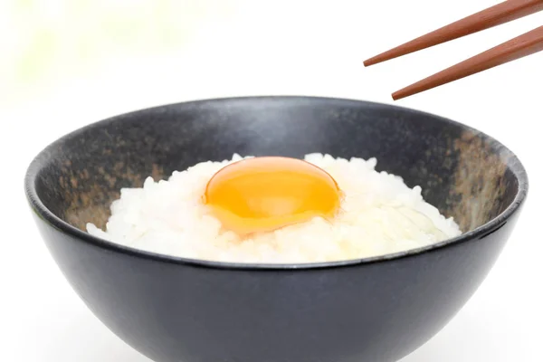 Close Japanese Rice Raw Egg Tamago Kake Gohan — Stock Photo, Image
