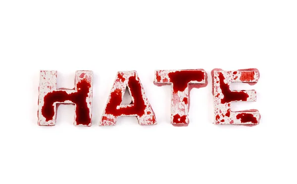 Word Hate Blood White Background — Stock Photo, Image