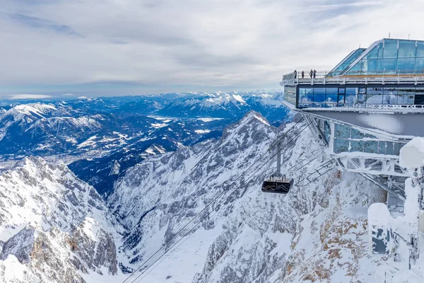 Top Station Van Kabelbaan Zugspitze Berg Winter — Stockfoto