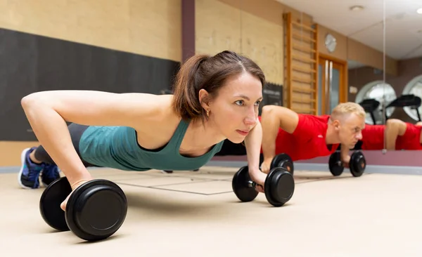 Fitness Parners Sportswear Doing Exercises Gym Fitness Sport Gym Concept — Stock Photo, Image