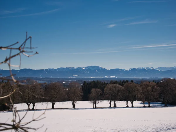Lago Starnberg Baviera Inverno Con Alpi Sullo Sfondo — Foto Stock