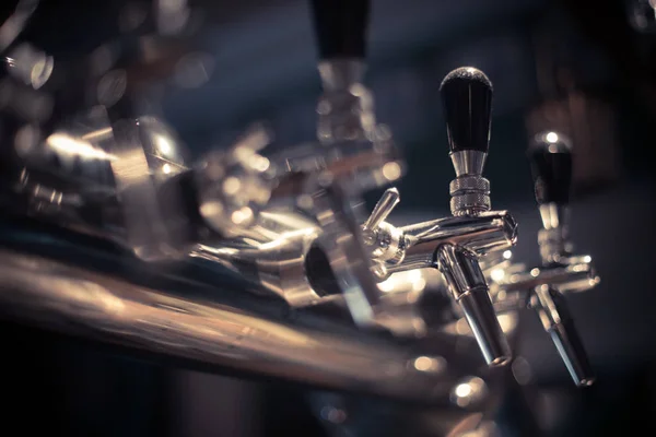 Close Beer Dispenser Pub — Stock Photo, Image