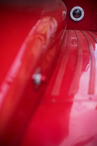 Close Shot Vintage Brake Lights Red Bus — Stock Photo, Image