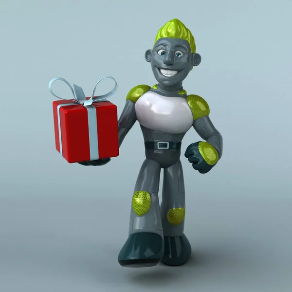 緑のロボット イラストレーション — ストック写真