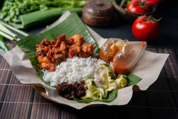Nasi Kukus Ayam Berepah Δημοφιλή Παραδοσιακά Μαλαισίας Τοπικό Φαγητό — Φωτογραφία Αρχείου
