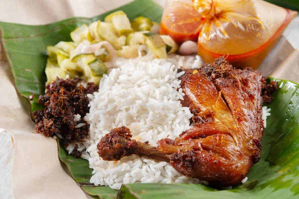 Nasi Lemak Kukus Chicken Malay Local Food — 스톡 사진