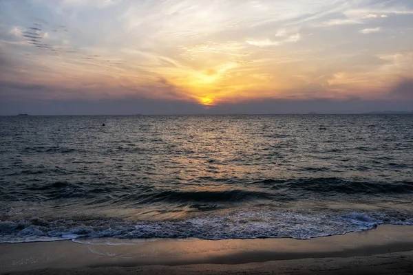 Sunset Daecheon Beach Boryeong South Korea — Stock Photo, Image