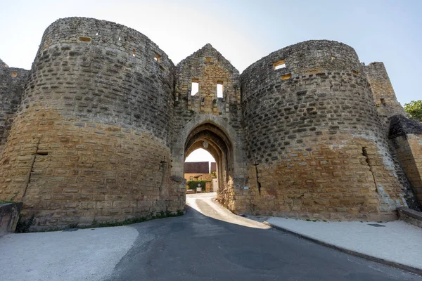 Porte Des Tours Medieval City Gate Domme Dordogne Aquitaine France — Stock Photo, Image