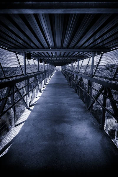 Doğada Insanlar Açık Havada Yürüyüşe Detayını Yaya Köprüsü — Stok fotoğraf