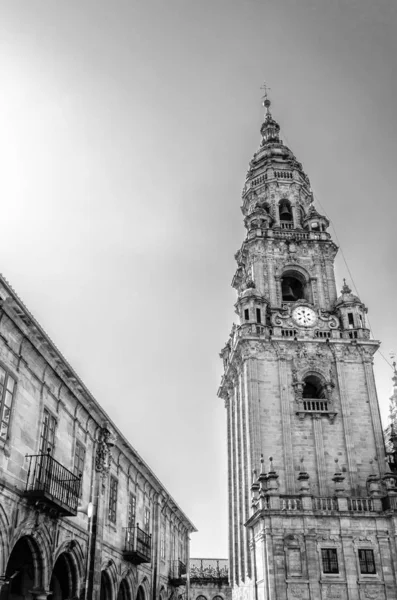Architettura Religiosa Cattedrale Santiago Compostela Luogo Pellegrinaggio Spagna Immagine Bianco — Foto Stock