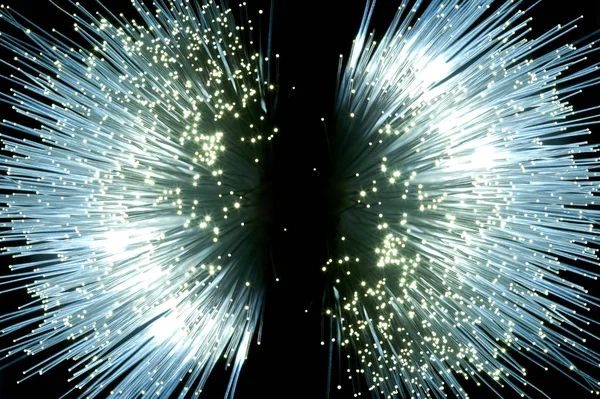 Bundle Optical Fibers Creates Points Light Dark — Stock Photo, Image