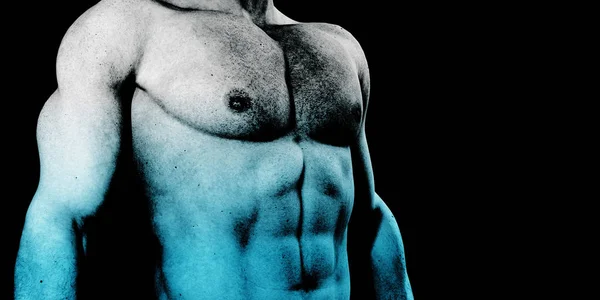 Muskelaufbau Eines Mannes Als Konzept — Stockfoto