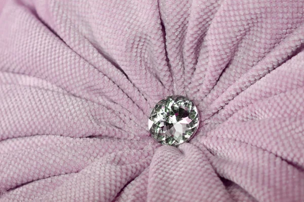 Közelkép Gyémánt Alakú Kristály Szalma Vagy Strasszos Dekoráció Pasztell Rózsaszín — Stock Fotó