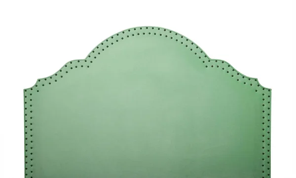 Pastel Yeşil Renk Yumuşak Kadife Kumaş Şekilli Yatak Başlığı Beyaz — Stok fotoğraf