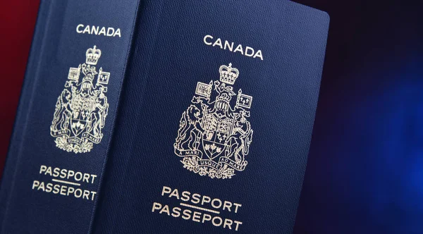 stock image Composition with two Canadian passports.