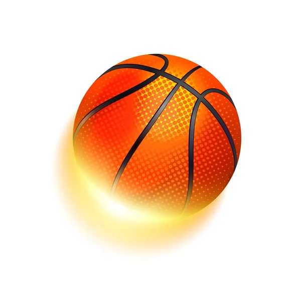 Basketbalový Sport Plamenech Jasné Lesklé Efekty Průhledností — Stock fotografie