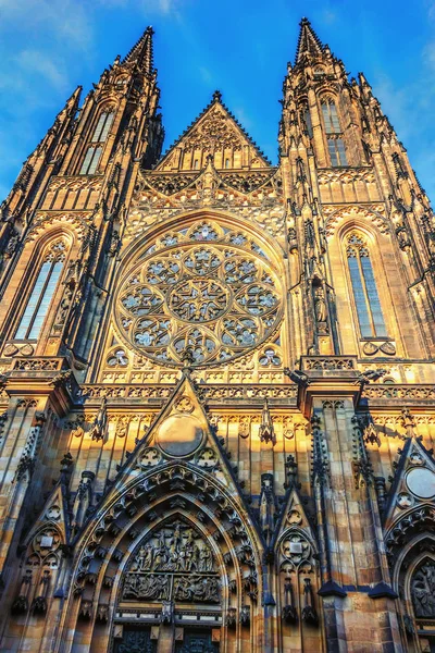 Vitus Cathedral Εξωτερικό Κάστρο Της Πράγας Στην Τσεχική Δημοκρατία — Φωτογραφία Αρχείου