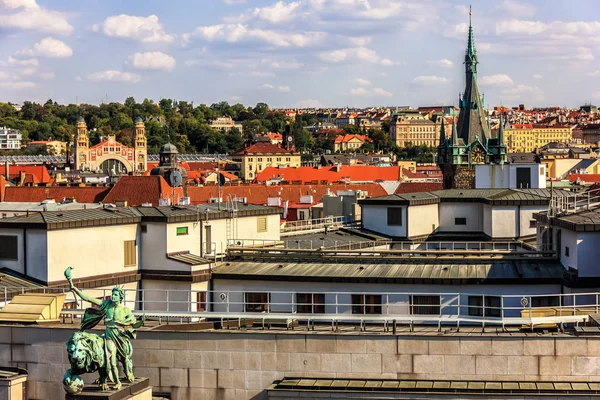 Czeski Bank Narodowy Pomnik Widok Wieża Jindrisska Praga — Zdjęcie stockowe