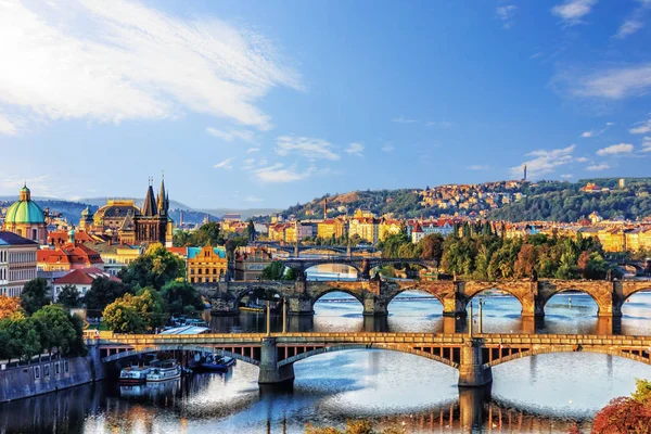 Prager Brücken Über Die Moldau Tschechische Republik — Stockfoto