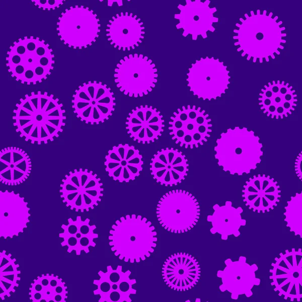 Abstract Flat Gears Seamless Pattern Purple Violet — Stock Photo, Image