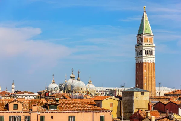 Campanile San Marco Cúpula Basílica Vista Aérea Venecia —  Fotos de Stock