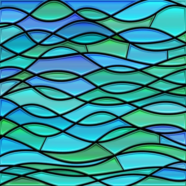 Abstrakte Glasmalerei Mosaik Hintergrund Blaue Und Kristallene Wellen — Stockfoto
