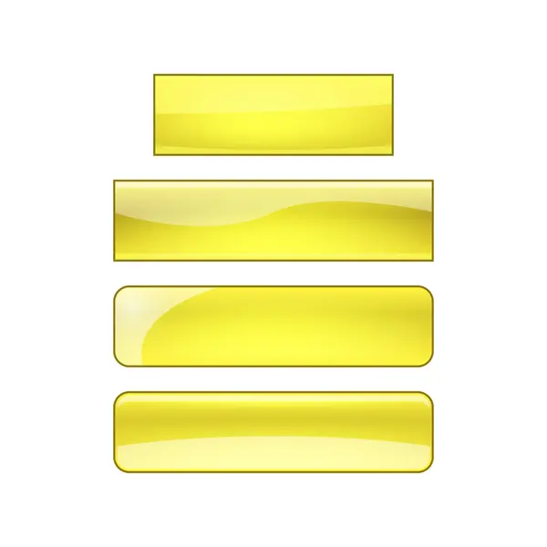 Bright Glossy Web Buttons Set Yellow — ストック写真