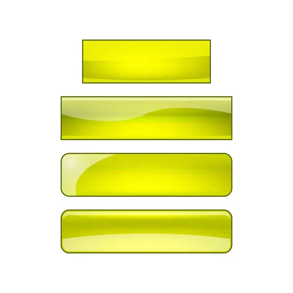 Bright Glossy Web Buttons Set Green Yellow — 图库照片