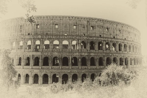 Colosseum Vintage Foto Retro Stijl Rome Italië — Stockfoto