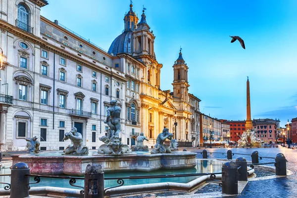 Piazza Navona Roma Vista Fuente Moro — Foto de Stock