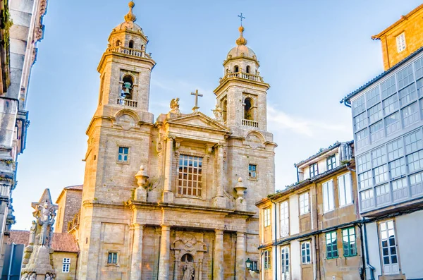 Chiesa Santiago Compostela Galizia Spagna Settentrionale Illustrazione Colorata — Foto Stock