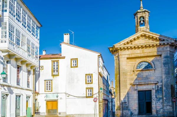 教会圣地亚哥德孔波斯特拉 加利西亚 西班牙北部 五颜六色的插图 — 图库照片