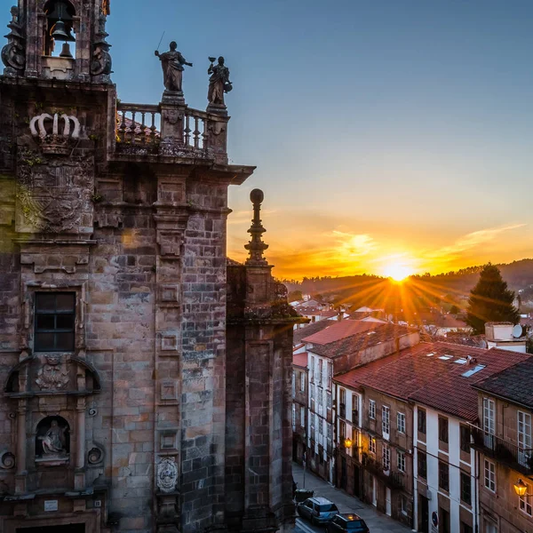 Urban Landscape View Santiago Compostela Sunset Galicia Northern Spain — Stock Photo, Image