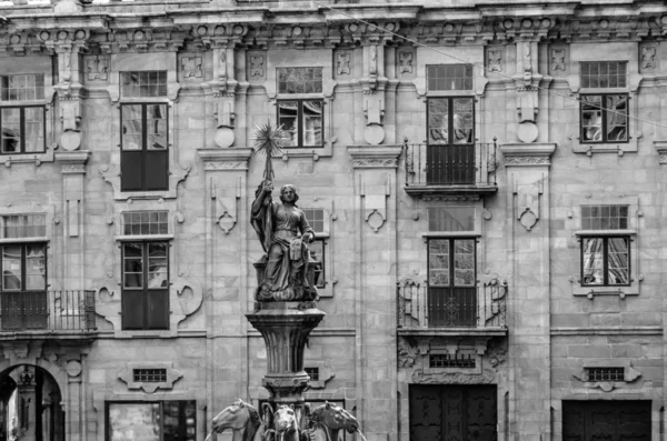 Fontaine Statue Santiago Compostela Galice Espagne — Photo