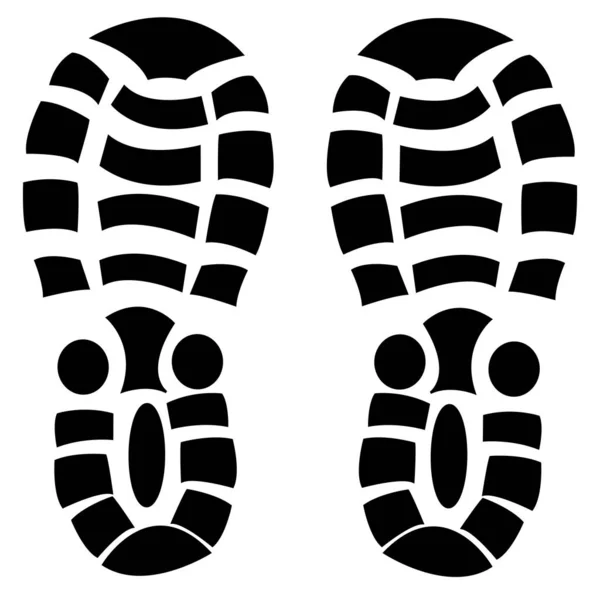 Beyaz Arka Planda Siyah Baskı Ayakkabı Ayakkabı Vektör Çizim — Stok fotoğraf